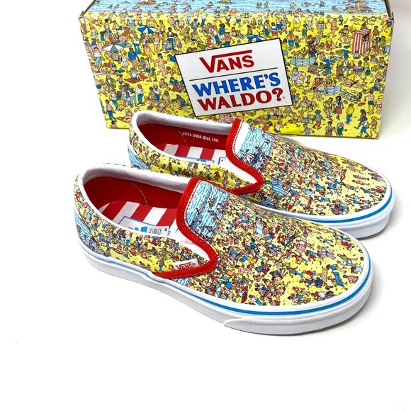 VANS Sneakers Men’s Size VN0A33TB3WO Classic Slip On Where's Waldo? Multi Canvas - Picture 8 of 12